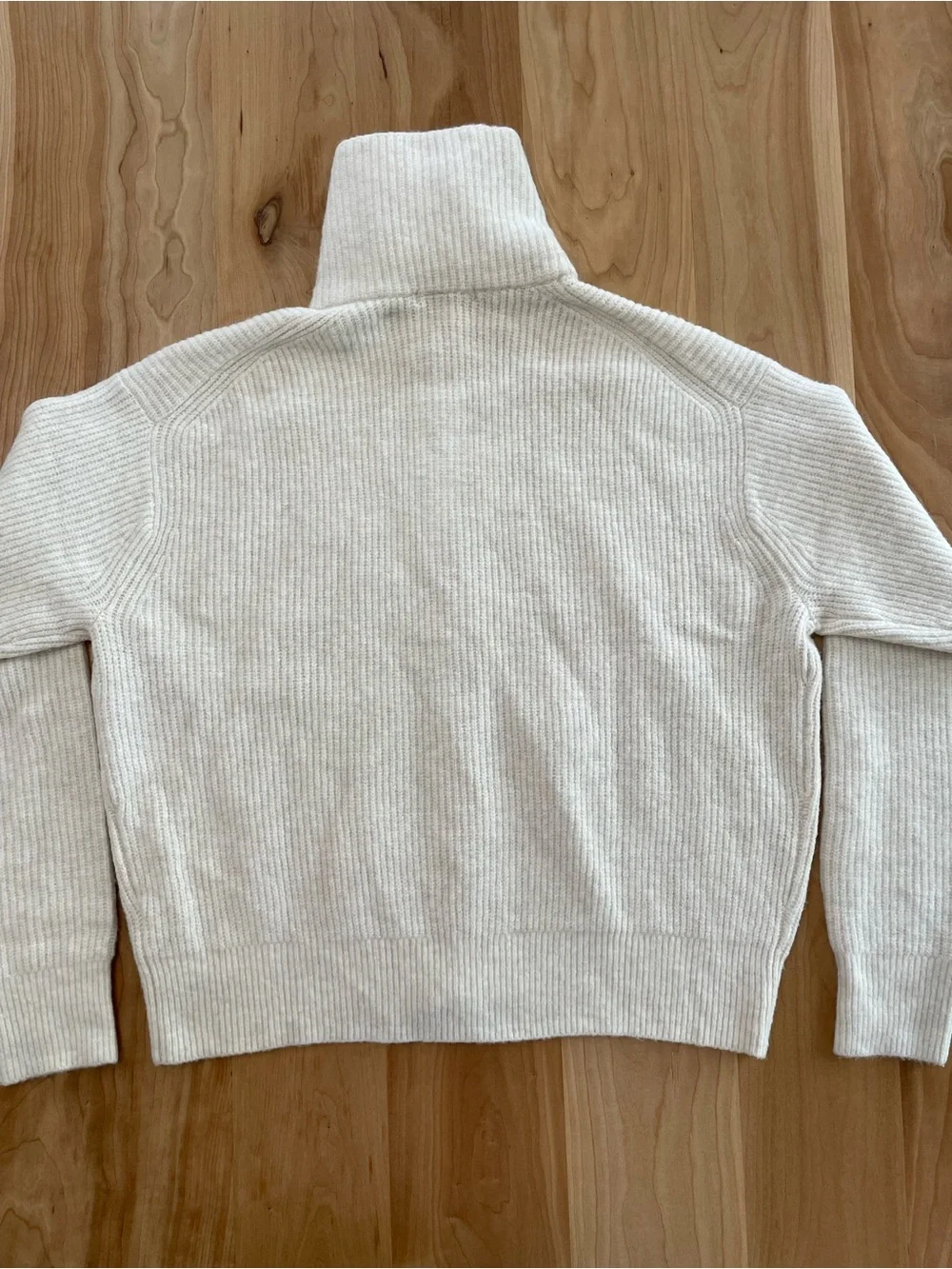 Uniqlo Women's Large Cream Souffle Yarn Full Zip Cardigan Sweater
